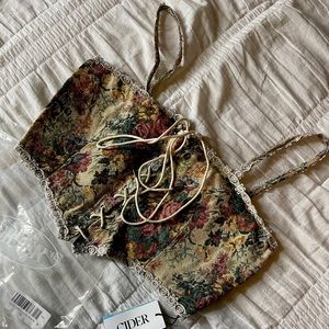 Cider Secret Garden Corset Tank, Size S
